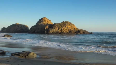Pfeiffer Beach Keyhole Rock Stock Footage 64908472