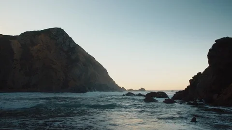 Pfeiffer Beach Slow motion waves crashing against the shore 4 Stock Footage 102421590
