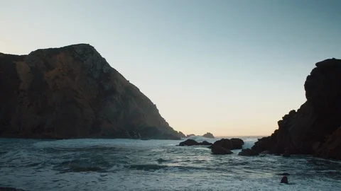 Pfeiffer Beach Slow motion waves crashing against the shore 3 Stock Footage 102421640