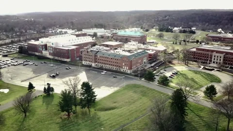 Pfizer's Pearl River R&amp;D facility (*NOTE* Minor blurring; read description) Stock Footage 144995660