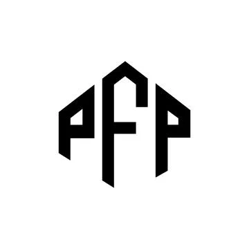 PFP letter logo design with polygon shape. PFP polygon and cube shape logo .. Stock Illustration