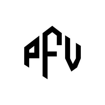 PFV letter logo design with polygon shape. PFV polygon and cube shape logo .. Stock Illustration
