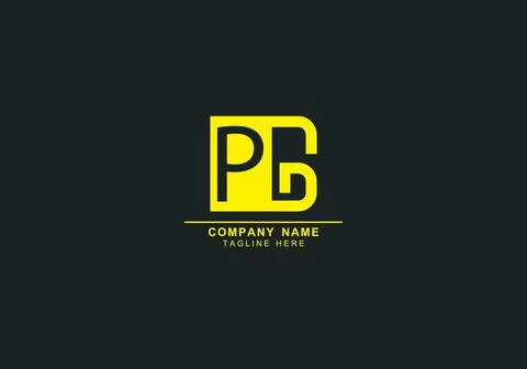 PG or GP minimal and negative space logo Illustrazione stock