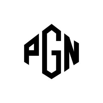 PGN letter logo design with polygon shape. PGN polygon and cube shape logo .. Stock Illustration