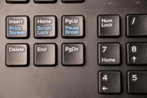 PgUp Key on Computer Keyboard Macro Closeup with Blurred Background Stock Photos