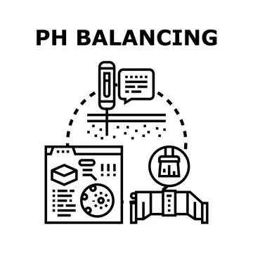 Ph balancing soil measurement and garden care concept Stock Illustration