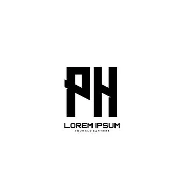 PH Initial letter minimalist art logo vector. Ilustração Stock