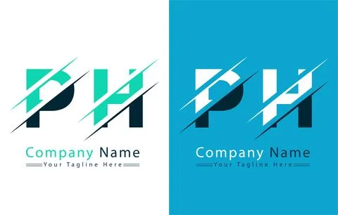 PH Letter Logo Vector Design Concept Elements Stock Illustration
