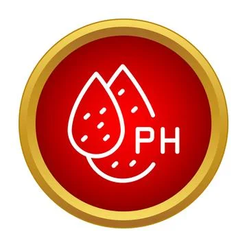 Ph level indicator in red circular icon Stock Illustration