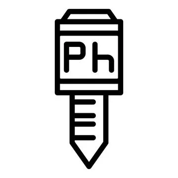 Ph level meter icon, outline style Illustrazione stock