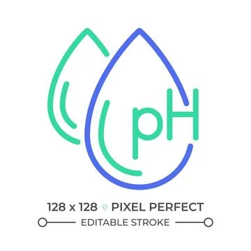 PH level two color line icon Illustrazione stock