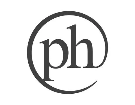 PH logo from two letter with circle shape email sign style. P and H round l.. Stock Illustration