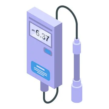 Ph meter analysis icon isometric vector. Water test Stock Illustration