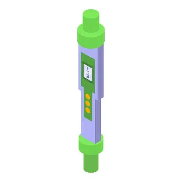 Ph meter control icon isometric vector. Water soil Stock Illustration