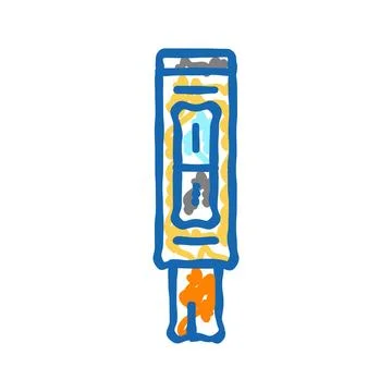 Ph meter engineer icon doodle illustration Stock Illustration