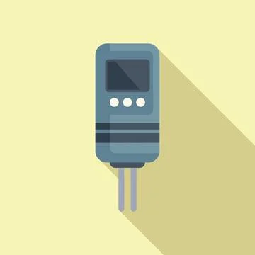 Ph meter icon flat vector. Acidic screen neutral Stock Illustration