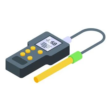 Ph meter icon isometric vector. Water soil Stock Illustration