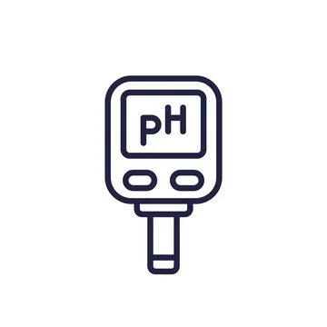 Ph meter icon on white in line style Stock Illustration