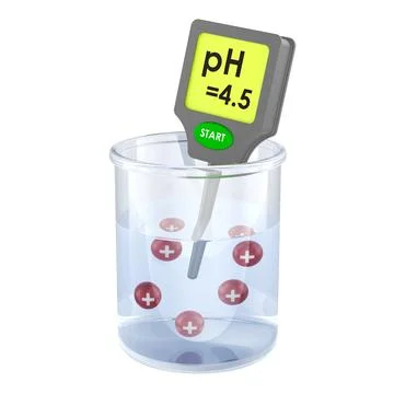 PH meter measuring acidic solution, 3d rendering Stock Illustration