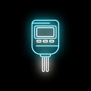 Ph meter measuring device glowing neon icon Stock Illustration