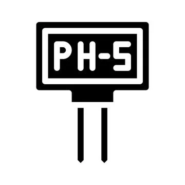 Ph meter measuring equipment glyph icon vector illustration Stock Illustration