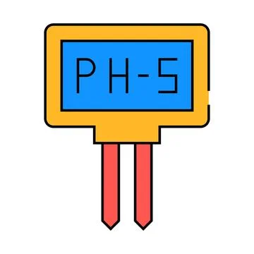 Ph meter measuring equipment icon color illustration Stock Illustration