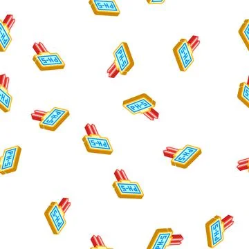 Ph meter measuring equipment isometric icon seamless pattern Stock Illustration