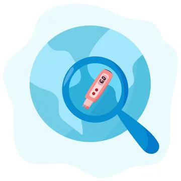 PH meter for measuring water quality. Water quality control on Earth. Stock Illustration