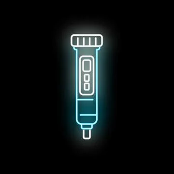 Ph meter neon glow icon on black Stock Illustration
