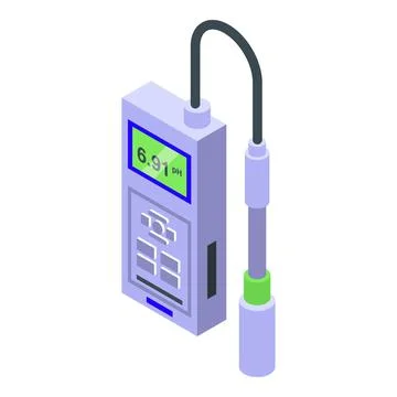 Ph meter probe icon isometric vector. Water test Stock Illustration