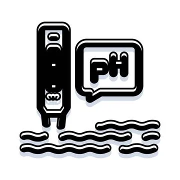 Ph meter testing water acidity alkalinity icon イラスト素材