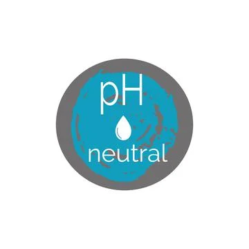 PH neutral round textured icon. Blue dermatology symbol isolated on white Stock Illustration