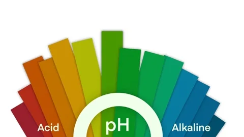 Ph scale diagram, Ph scale vector graphic, Acid to base, pH scale Vidéo 264963260