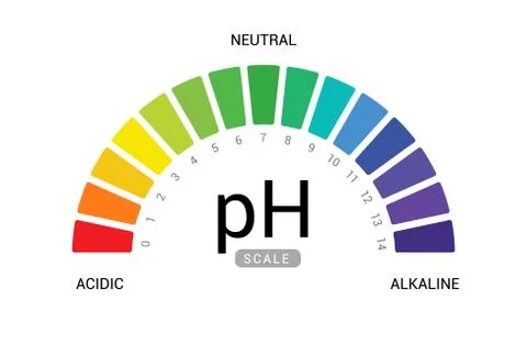 PH scale indicator chart diagram acidic alkaline measure. pH analysis vector Stock Illustration