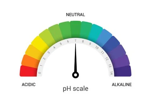 PH scale indicator chart diagram acidic alkaline measure. pH analysis vector Stock Illustration