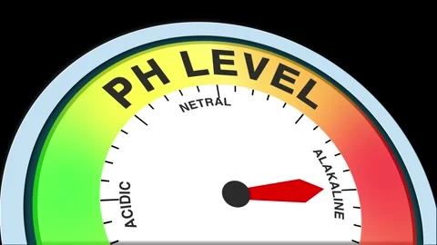 PH scale Level Text or Word  Low and Normal to High Meter Concept Animation Stock Footage 284427814