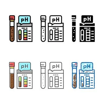 Ph soil testing color icon minimal vector Stock Illustration