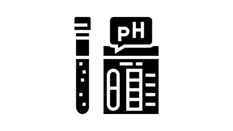 Ph soil testing glyph icon animation Stock Footage 164843132