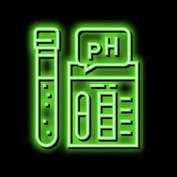 Ph soil testing neon glow icon illustration 库存插图