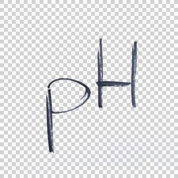 The pH symbol drawn with black marker Stock Illustration