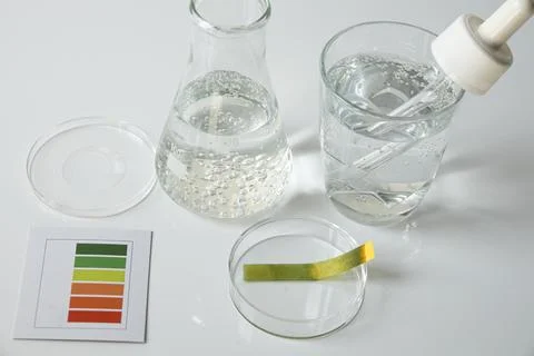Ph test of water acidity, Stock Photos