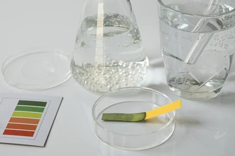 Ph test of water acidity, Stock Photos