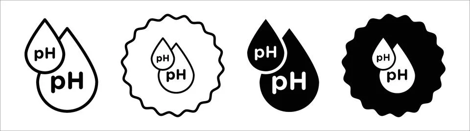 PH value icon symbol set collection. PH value simple vector sign bundle Illustrazione stock