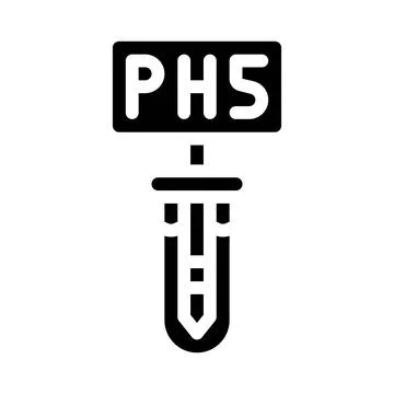 Ph5 test glyph icon vector black illustration Illustrazione stock
