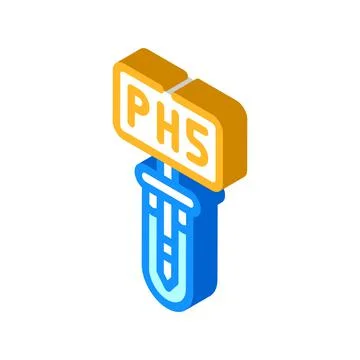 Ph5 test isometric icon vector color illustration Illustrazione stock