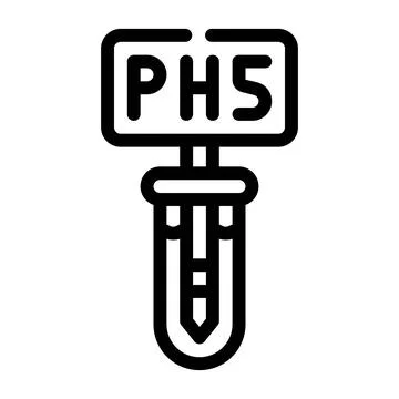 Ph5 test line icon vector black illustration Illustrazione stock