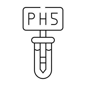 Ph5 test line icon vector black illustration Illustrazione stock