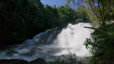 The Pha Dok Seaw Waterfall in Chiang Mai, Thailand Stock Footage 309131973