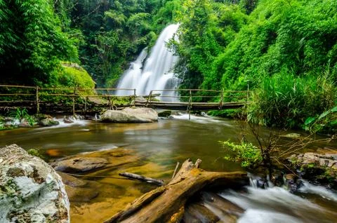 Pha dok xu waterfall at doi inthanon national park in chiang mai thailand Stock Photos