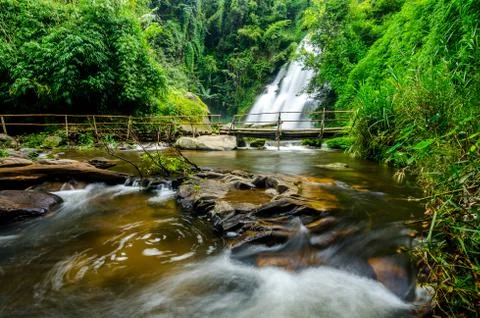Pha dok xu waterfall at doi inthanon national park in chiang mai thailand Stock Photos